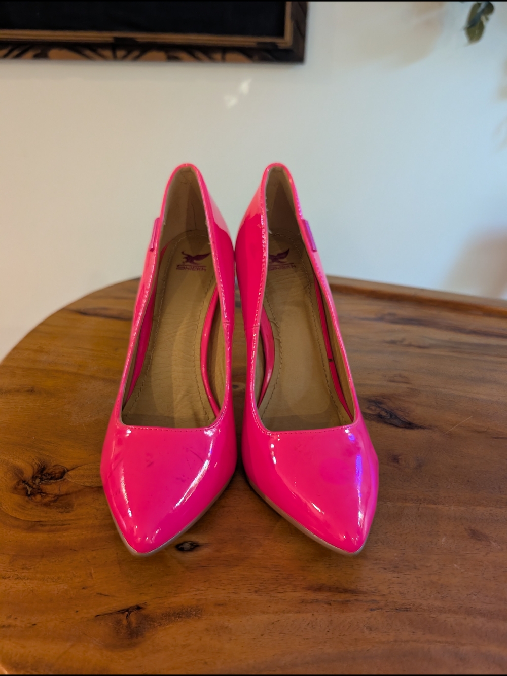 Shiekh Hot Pink Patent Pointed-Toe Heels